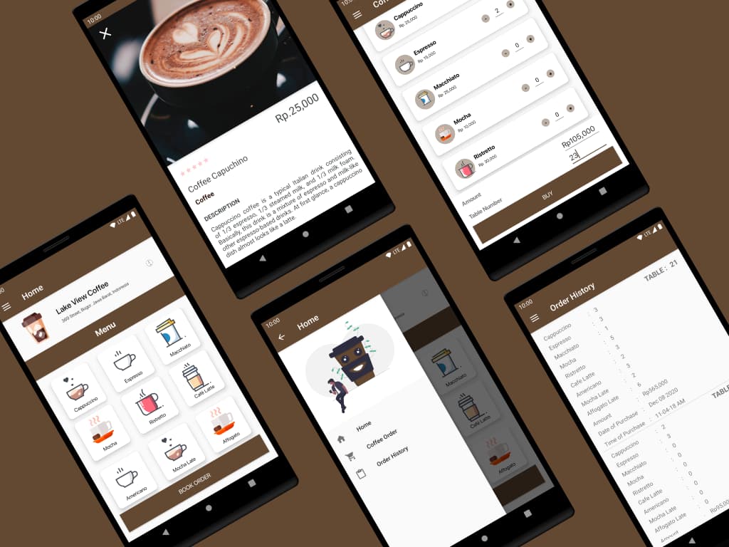 Lake View Coffee is a simple app to book menu order 